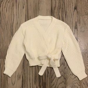 Chicwish White / Cream Wrap Sweater XS/S